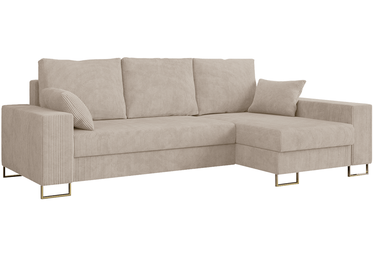 Narożnik DORIAN L - uniwersalny - beżowy, sztruks