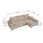 Narożnik DORIAN L - uniwersalny - beżowy, sztruks