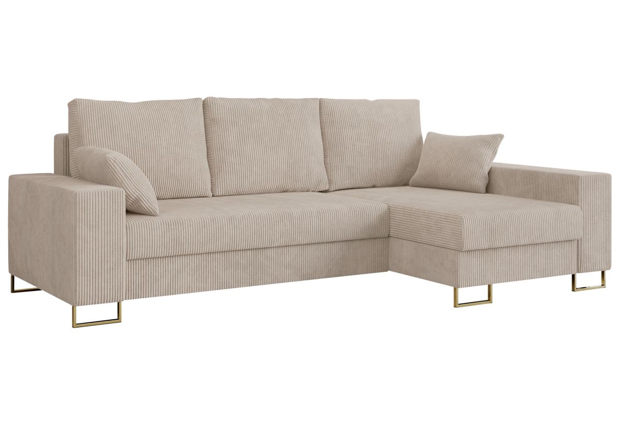 Narożnik DORIAN L - uniwersalny - beżowy, sztruks