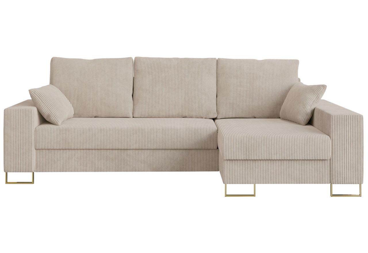 Narożnik DORIAN L - uniwersalny - beżowy, sztruks