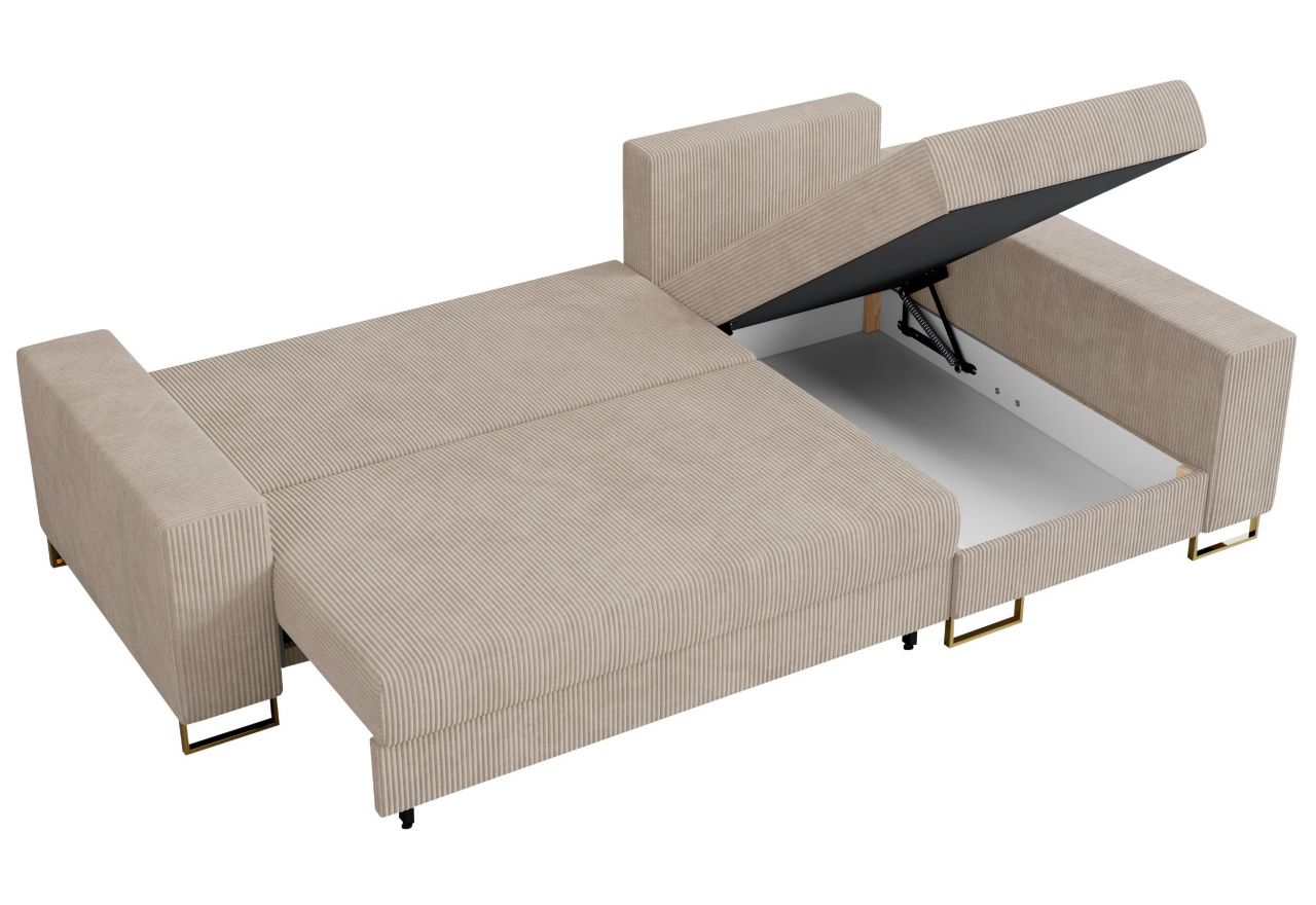 Narożnik DORIAN L - uniwersalny - beżowy, sztruks