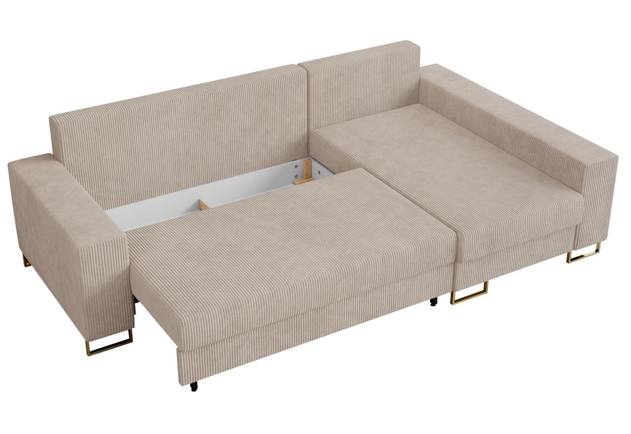 Narożnik DORIAN L - uniwersalny - beżowy, sztruks