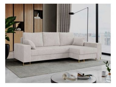 Narożnik DORIAN L - uniwersalny - biały, sztruks