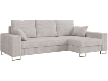 Narożnik DORIAN L - uniwersalny - biały, sztruks