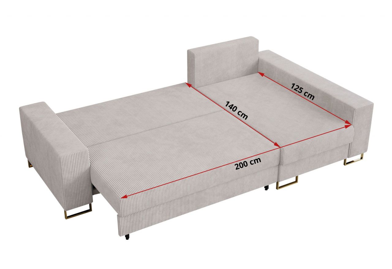 Narożnik DORIAN L - uniwersalny - biały, sztruks