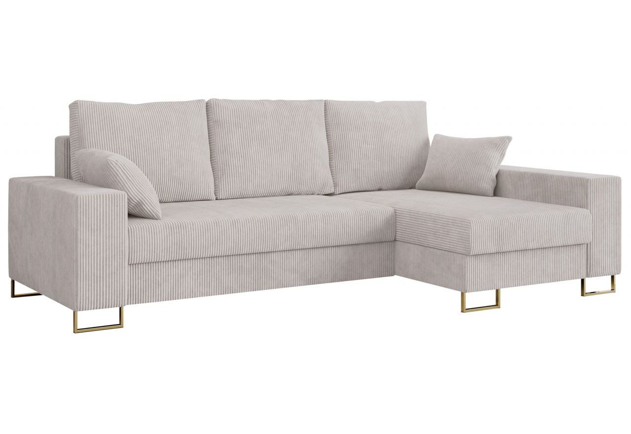 Narożnik DORIAN L - uniwersalny - biały, sztruks