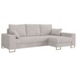 Narożnik DORIAN L - uniwersalny - biały, sztruks