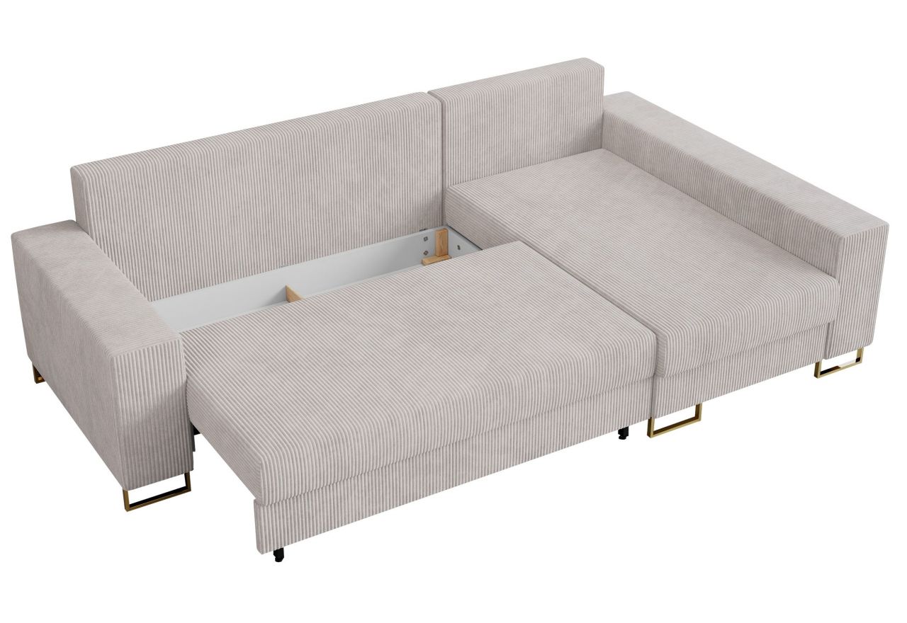 Narożnik DORIAN L - uniwersalny - biały, sztruks