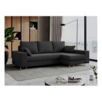 Narożnik DORIAN L - uniwersalny - ciemnoszary, welwet