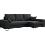 Narożnik DORIAN L - uniwersalny - ciemnoszary, welwet