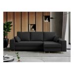 Narożnik DORIAN L - uniwersalny - ciemnoszary, welwet