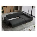 Narożnik DORIAN L - uniwersalny - ciemnoszary, welwet