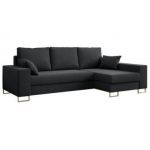 Narożnik DORIAN L - uniwersalny - ciemnoszary, welwet