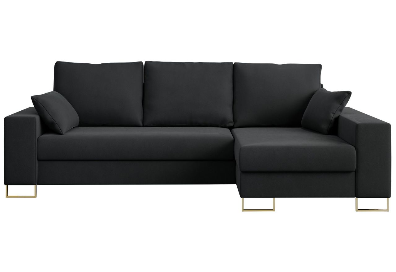 Narożnik DORIAN L - uniwersalny - ciemnoszary, welwet