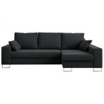 Narożnik DORIAN L - uniwersalny - ciemnoszary, welwet