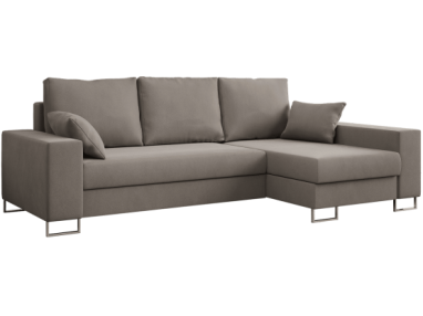 Narożnik DORIAN L - uniwersalny - jasnobrązowy, welwet