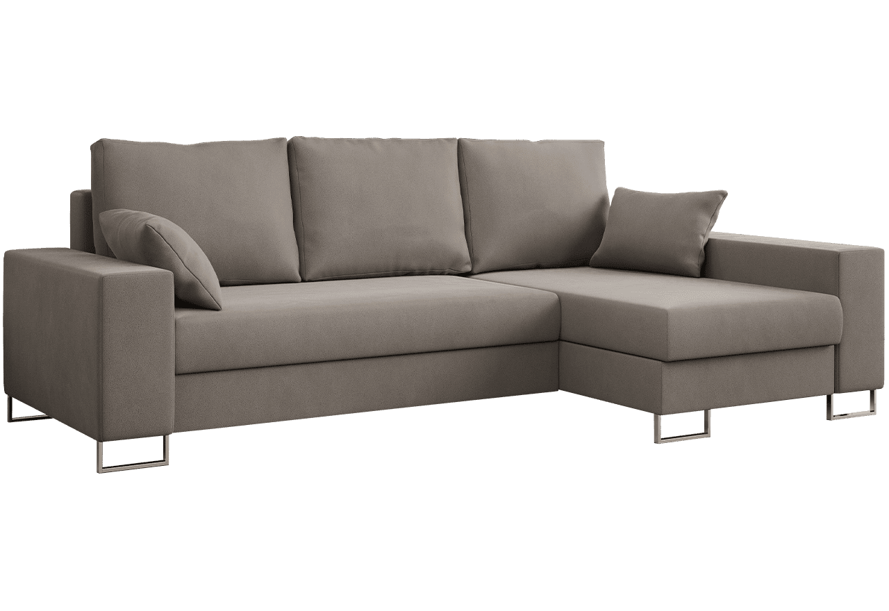 Narożnik DORIAN L - uniwersalny - jasnobrązowy, welwet