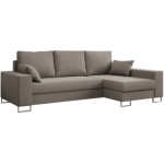 Narożnik DORIAN L - uniwersalny - jasnobrązowy, welwet