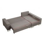 Narożnik DORIAN L - uniwersalny - jasnobrązowy, welwet