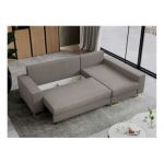 Narożnik DORIAN L - uniwersalny - jasnobrązowy, welwet