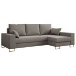 Narożnik DORIAN L - uniwersalny - jasnobrązowy, welwet