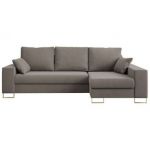 Narożnik DORIAN L - uniwersalny - jasnobrązowy, welwet