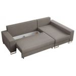 Narożnik DORIAN L - uniwersalny - jasnobrązowy, welwet