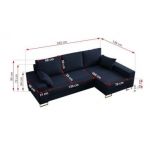 Narożnik DORIAN L - uniwersalny - ciemnoniebieski, welwet