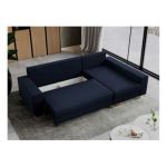 Narożnik DORIAN L - uniwersalny - ciemnoniebieski, welwet