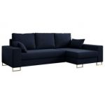 Narożnik DORIAN L - uniwersalny - ciemnoniebieski, welwet