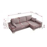 Narożnik DORIAN L - uniwersalny - różowy, welwet