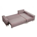 Narożnik DORIAN L - uniwersalny - różowy, welwet