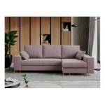 Narożnik DORIAN L - uniwersalny - różowy, welwet