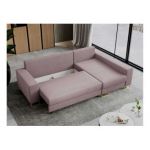 Narożnik DORIAN L - uniwersalny - różowy, welwet