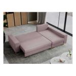 Narożnik DORIAN L - uniwersalny - różowy, welwet