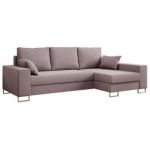 Narożnik DORIAN L - uniwersalny - różowy, welwet