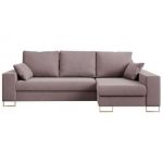 Narożnik DORIAN L - uniwersalny - różowy, welwet