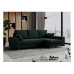 Narożnik DORIAN L - uniwersalny - zielony, welwet