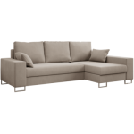 Narożnik DORIAN L - uniwersalny - beżowy, welwet