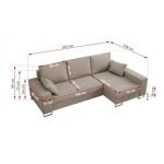 Narożnik DORIAN L - uniwersalny - beżowy, welwet