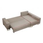 Narożnik DORIAN L - uniwersalny - beżowy, welwet