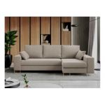 Narożnik DORIAN L - uniwersalny - beżowy, welwet