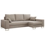 Narożnik DORIAN L - uniwersalny - beżowy, welwet