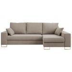 Narożnik DORIAN L - uniwersalny - beżowy, welwet