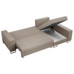 Narożnik DORIAN L - uniwersalny - beżowy, welwet