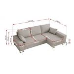 Narożnik DORIAN L - uniwersalny - kremowy, welwet