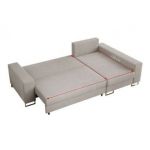 Narożnik DORIAN L - uniwersalny - kremowy, welwet