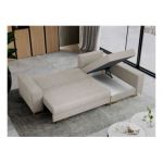 Narożnik DORIAN L - uniwersalny - kremowy, welwet