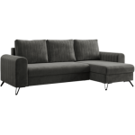 Narożnik AXEL L - uniwersalny - ciemnoszary, welwet