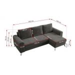 Narożnik AXEL L - uniwersalny - ciemnoszary, welwet